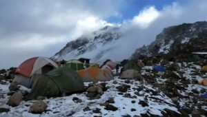 Barafu Camp on the mount Kilimanjaro 