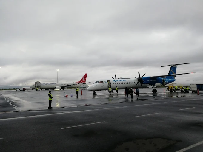 the Flight land on Kilimanjaro International Airport