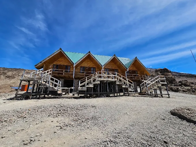 Kibo hut on mountain kilimanjaro